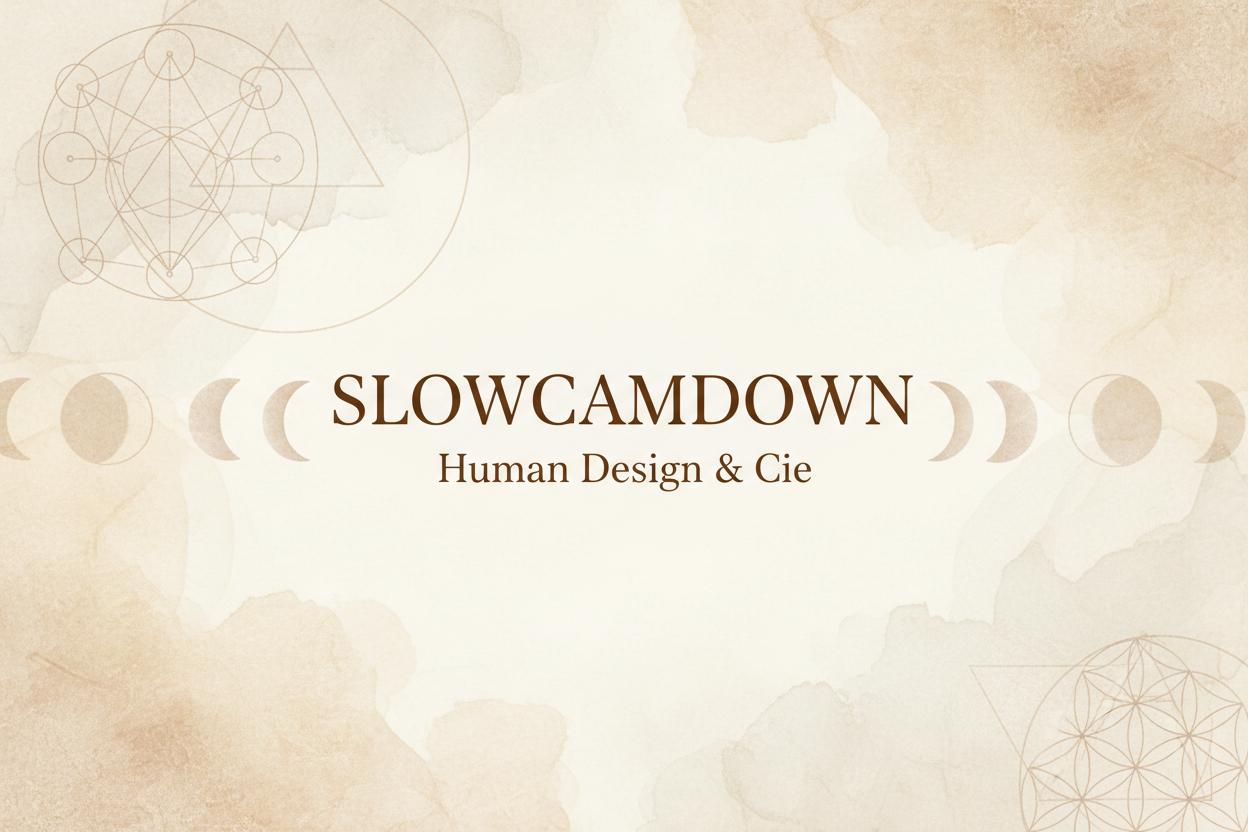 Bannière SLOWCAMDOWN avec bodygraph Human Design